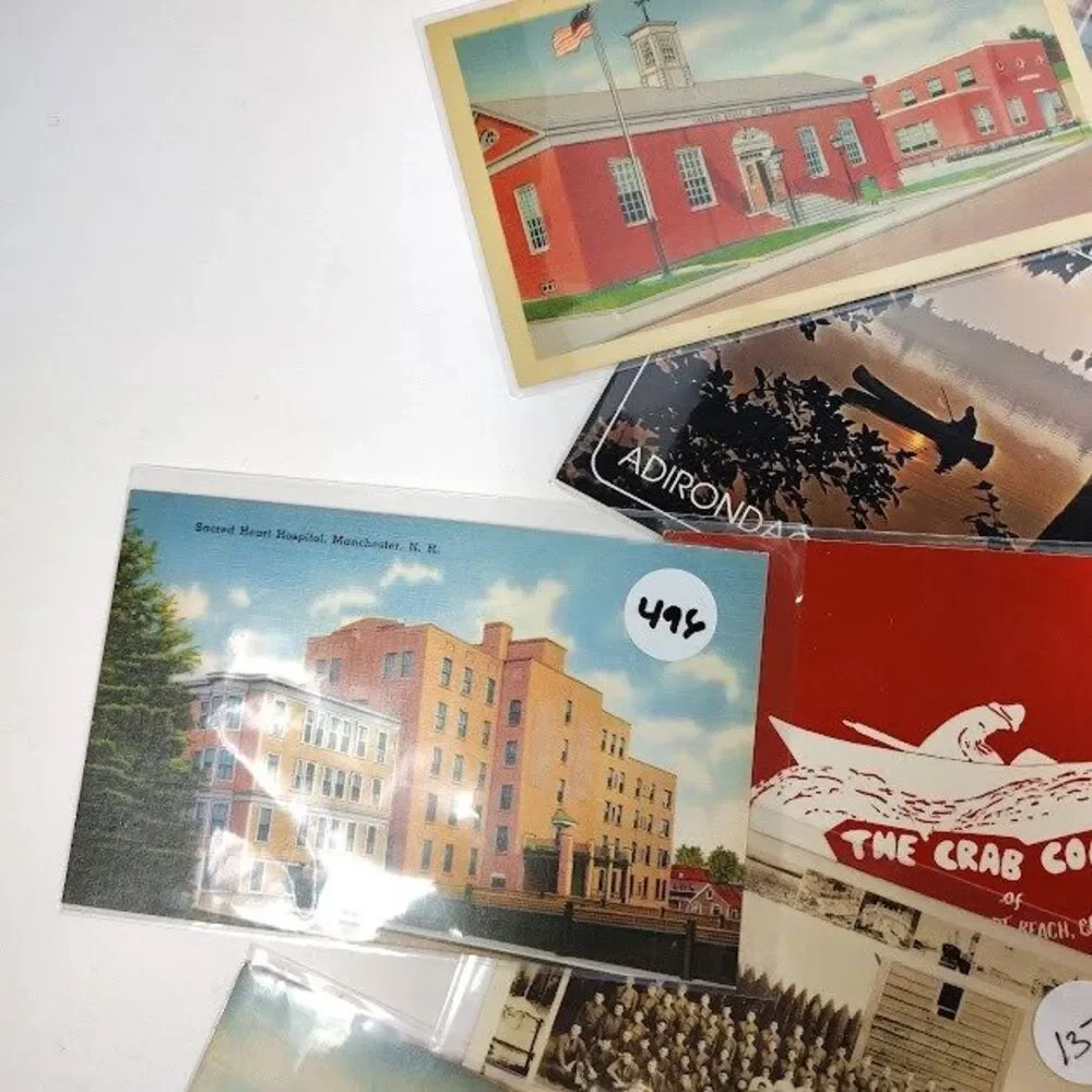 32 Vintage Postcard Lot Linen Real Photo Paper In Sleeves Most Early 1900s-1960s